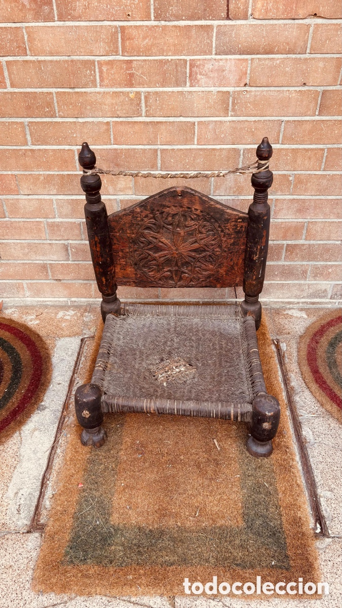 Antig&uuml;edades: Antigua silla de madera AFGANISTAN - Foto 3