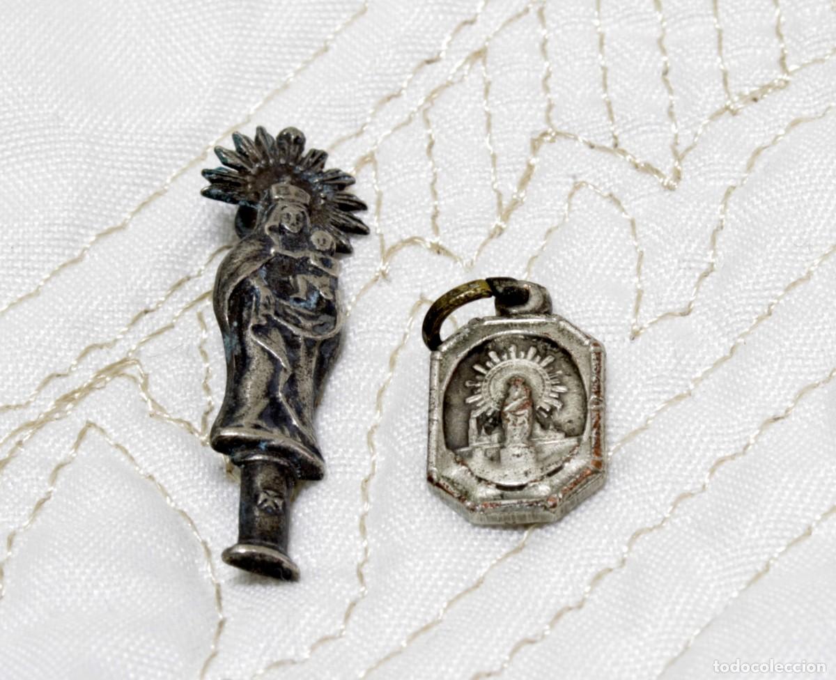 Antig&uuml;edades: DOS MEDALLITAS DE LA VIRGEN DEL PILAR - Foto 1
