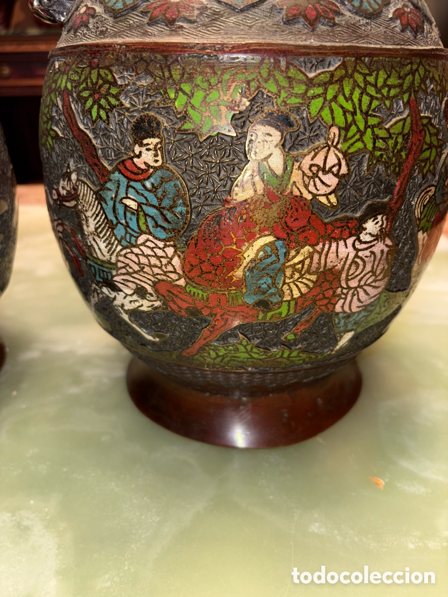 Antig&uuml;edades: Pareja de jarrones orientales - Foto 2