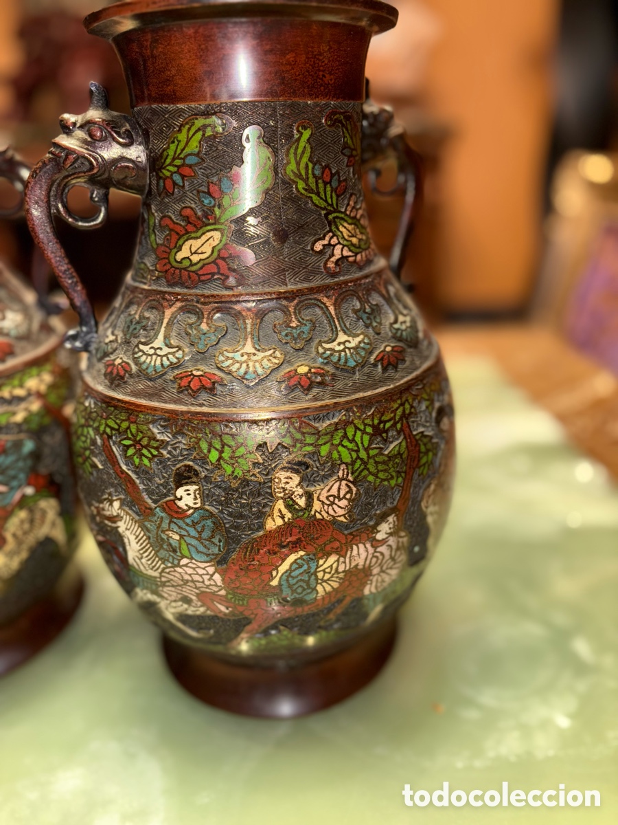 Antig&uuml;edades: Pareja de jarrones orientales - Foto 5
