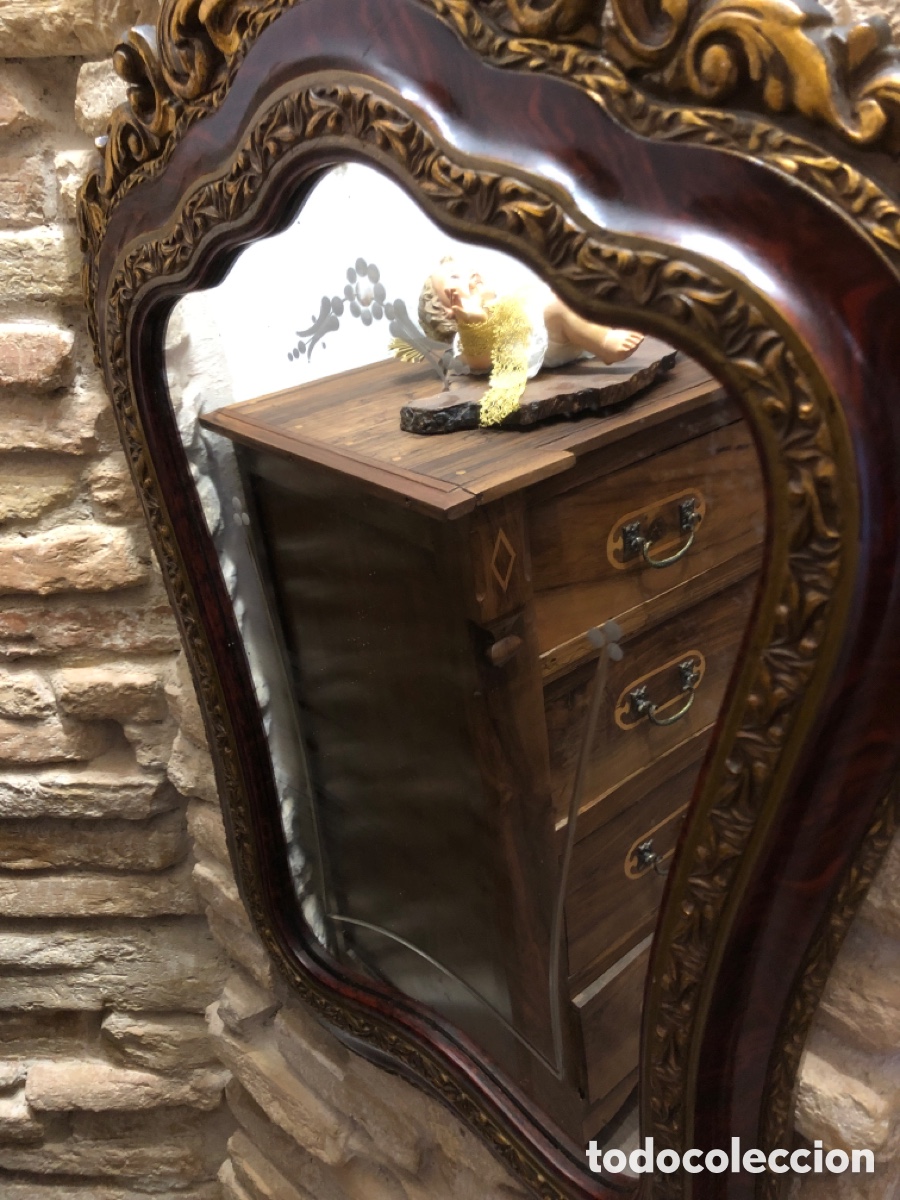 Antig&uuml;edades: Espejo antiguo con adornos - Foto 5