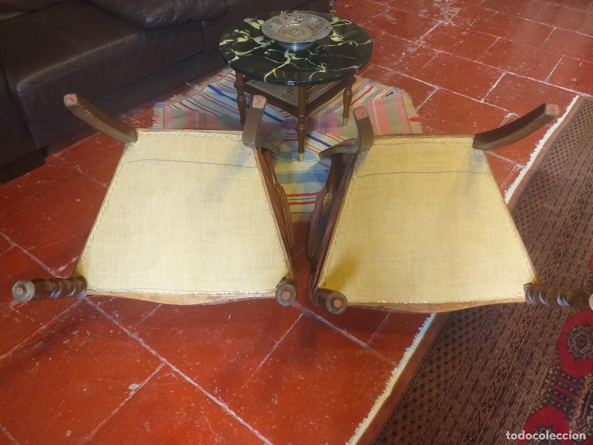 Antig&uuml;edades: Pareja de sillones isabelinos. - Foto 3