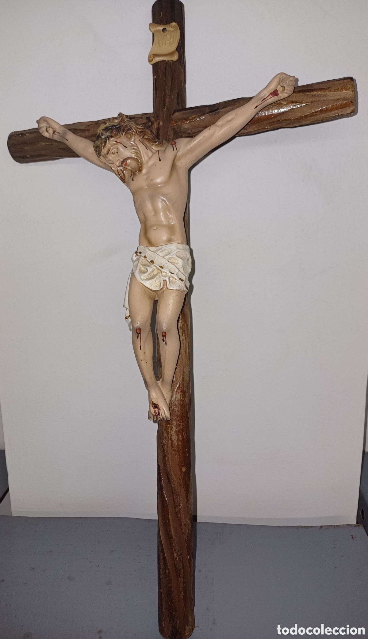 Antig&uuml;edades: CRISTO 45 CM PASTA DE MADERA - Foto 1