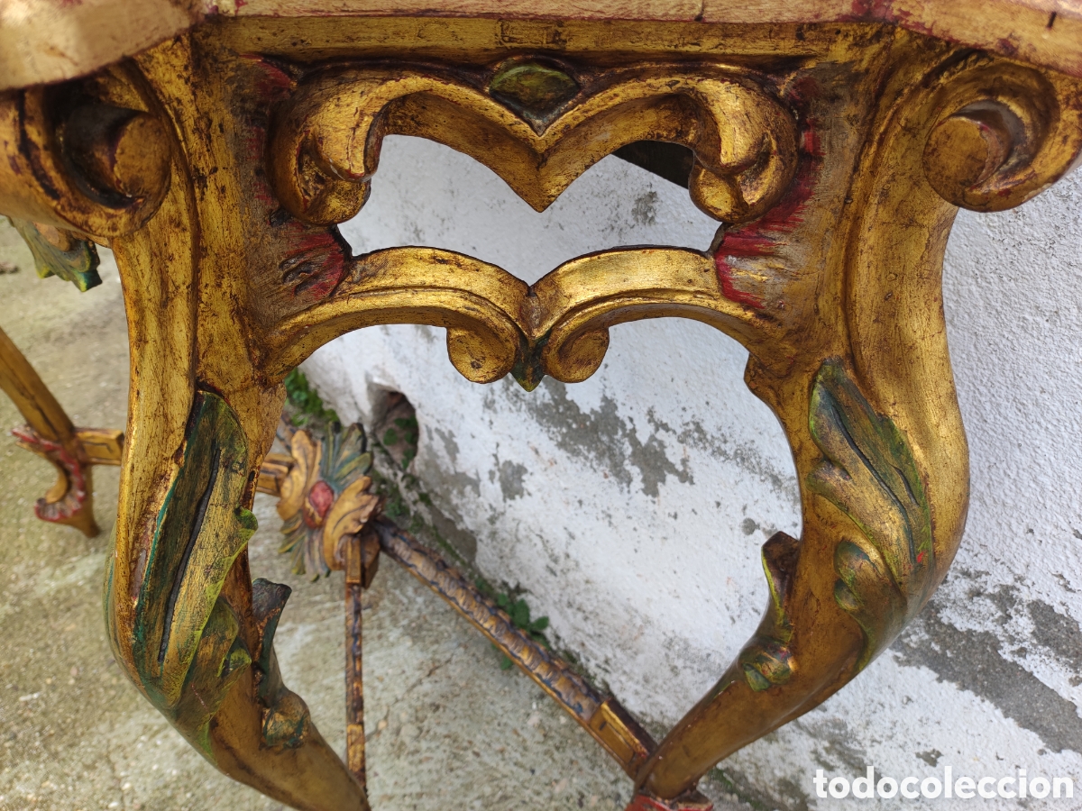 Antig&uuml;edades: Consola tallada y policromada - Foto 5