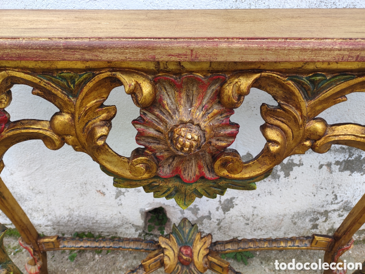 Antig&uuml;edades: Consola tallada y policromada - Foto 6