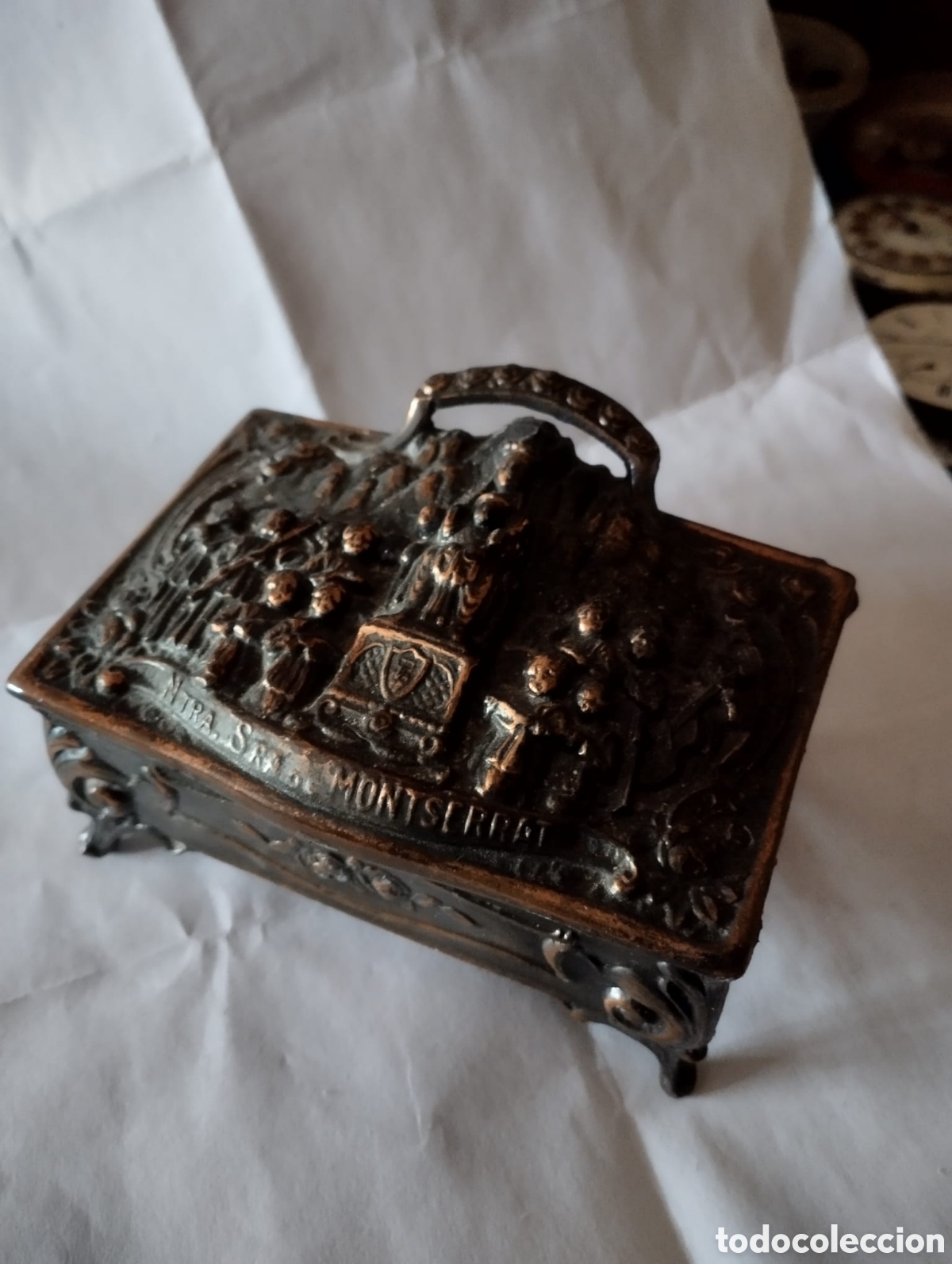 Antig&uuml;edades: Caja Joyero Cobreada - Foto 1