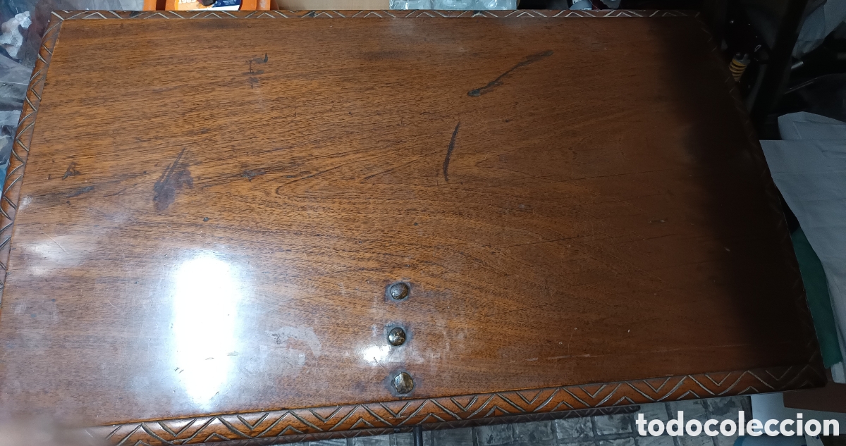 Antig&uuml;edades: ANTIGUO BA&Uacute;L DE CAOBA - Foto 3