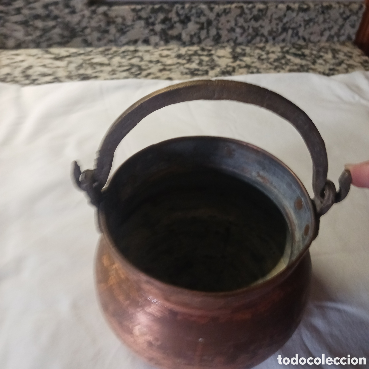 Antig&uuml;edades: Antiguo calderillo de cobre - Foto 2