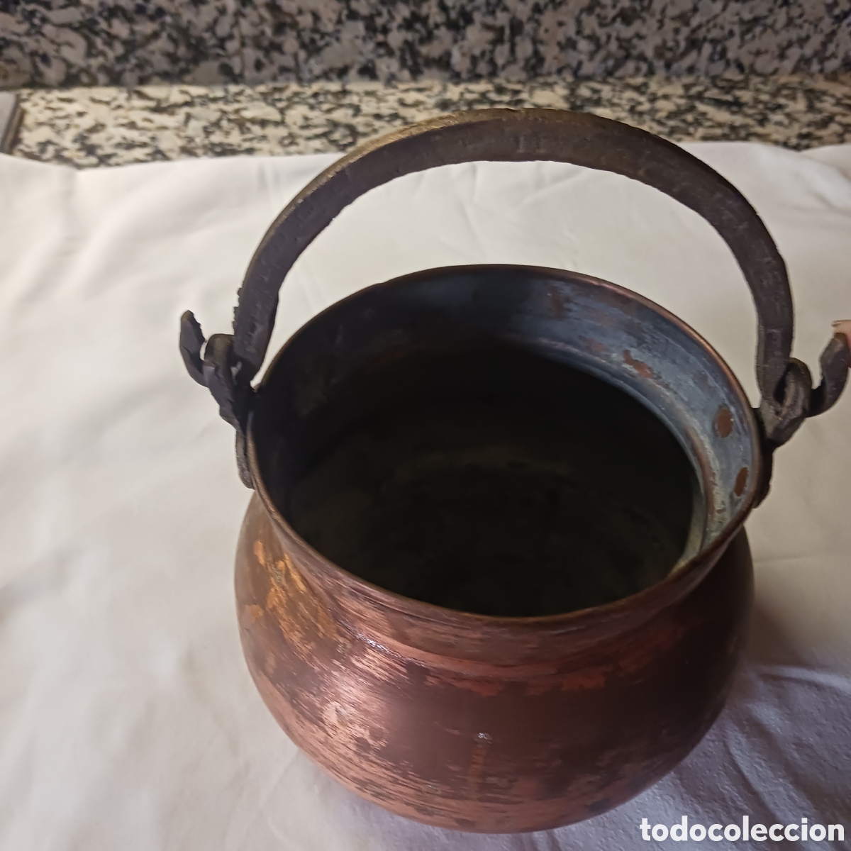 Antig&uuml;edades: Antiguo calderillo de cobre - Foto 3