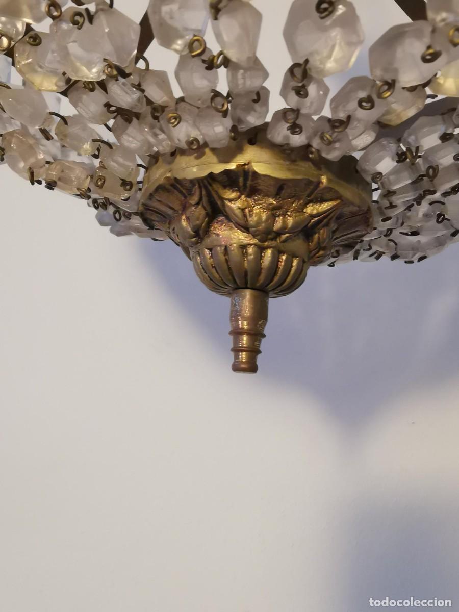 Antig&uuml;edades: L&aacute;mpara antigua de bronce querubines - Foto 6