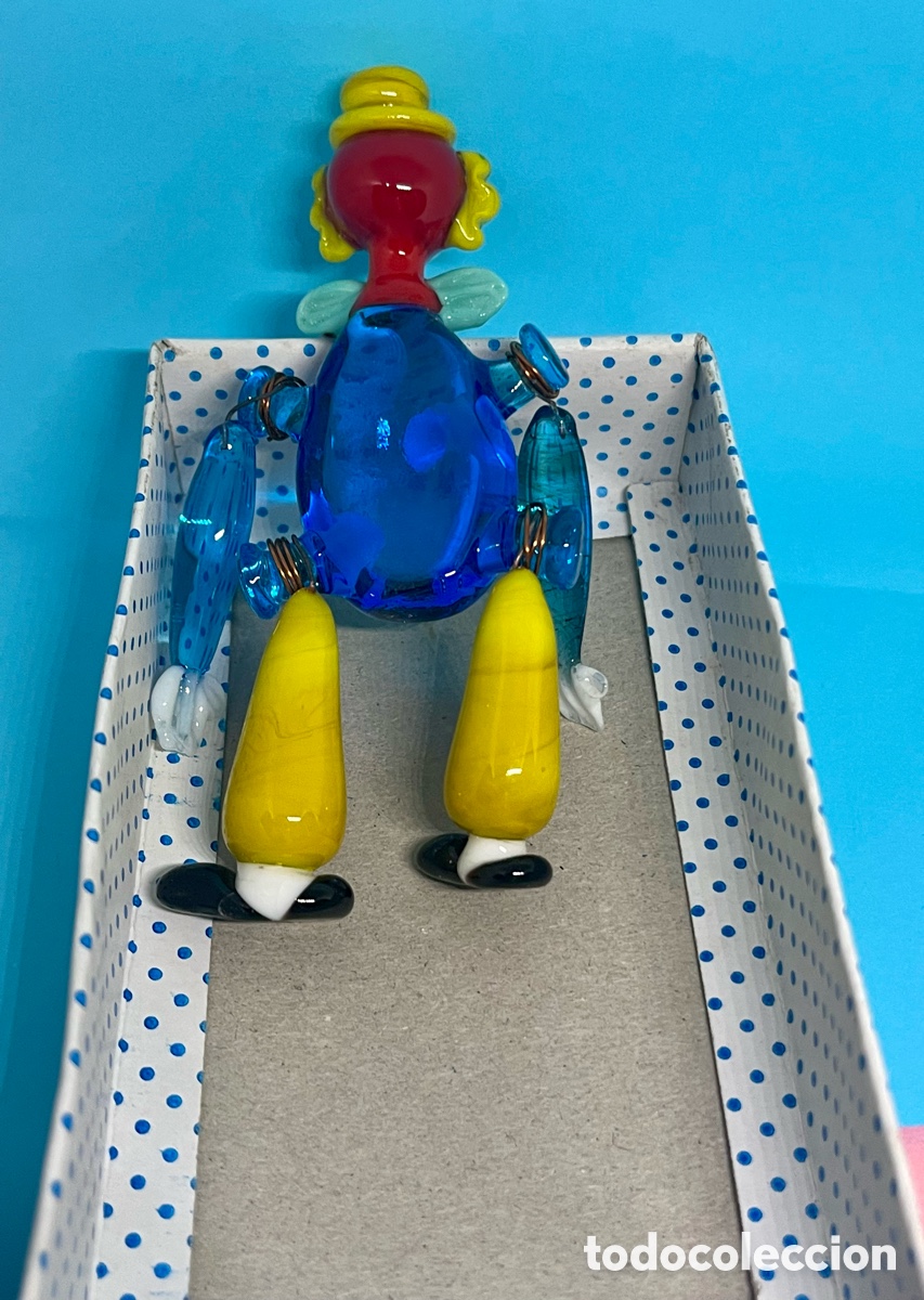 Antig&uuml;edades: PAYASO DE CRISTAL DE MURANO EN SU CAJA - Foto 2