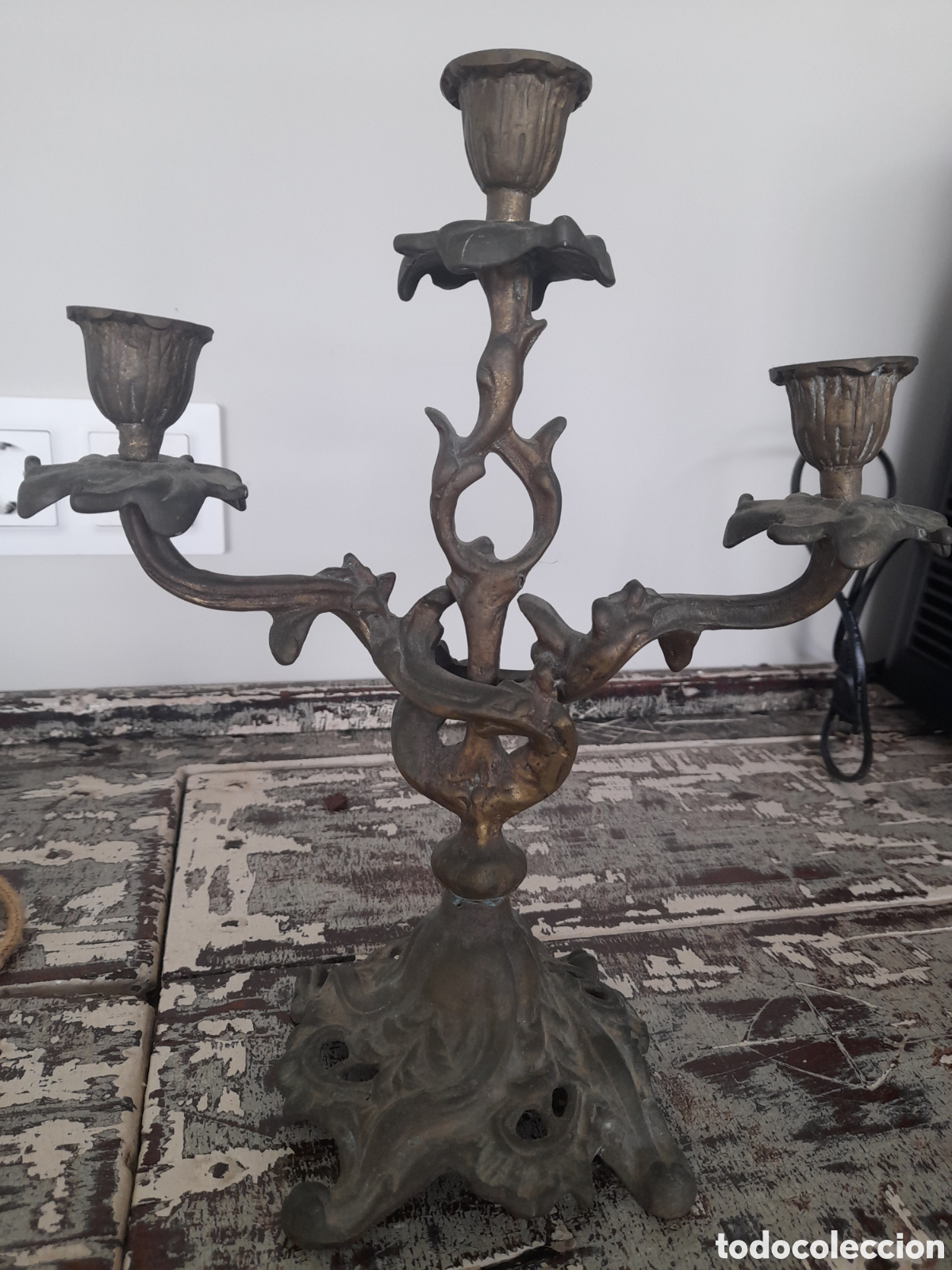 Antig&uuml;edades: Candelabros de bronce - Foto 2