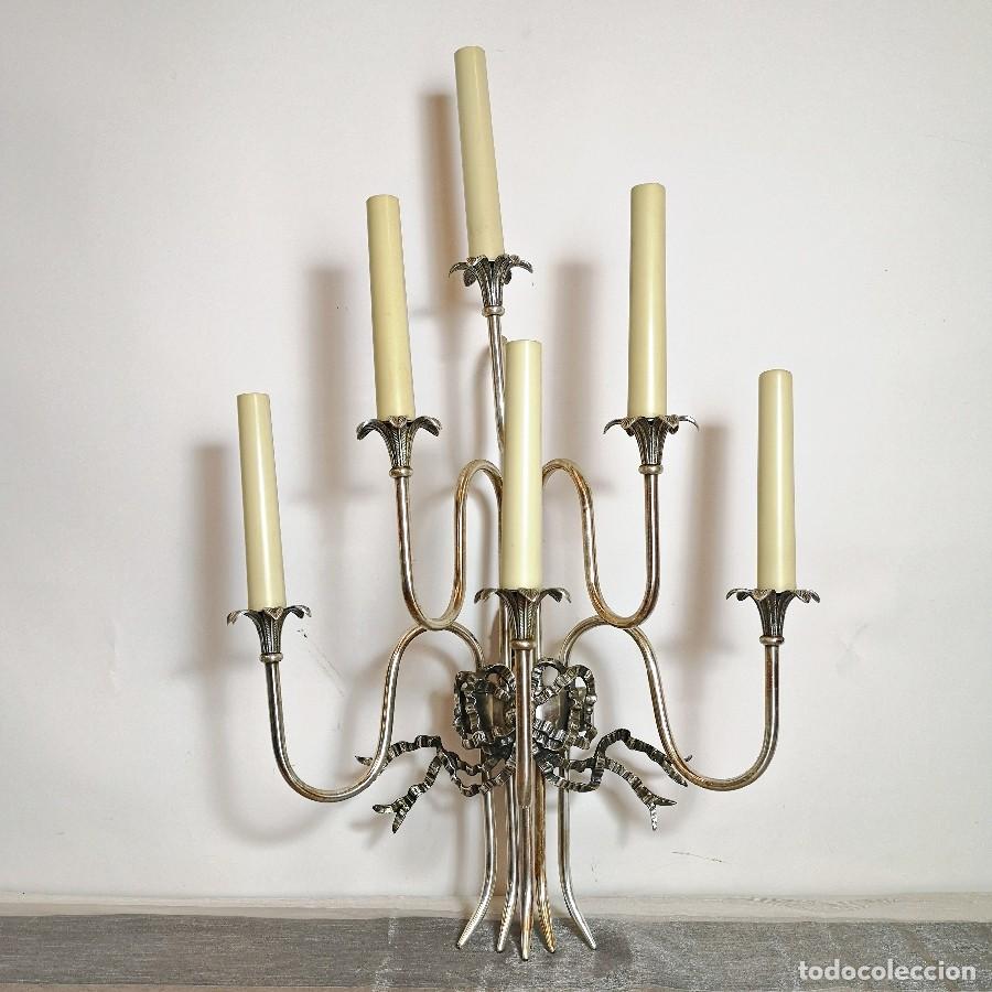Antig&uuml;edades: Aplique de Alpaca con Seis Luces - Foto 1