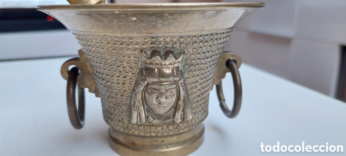 Antig&uuml;edades: Almirez mortero bronce. - Foto 4