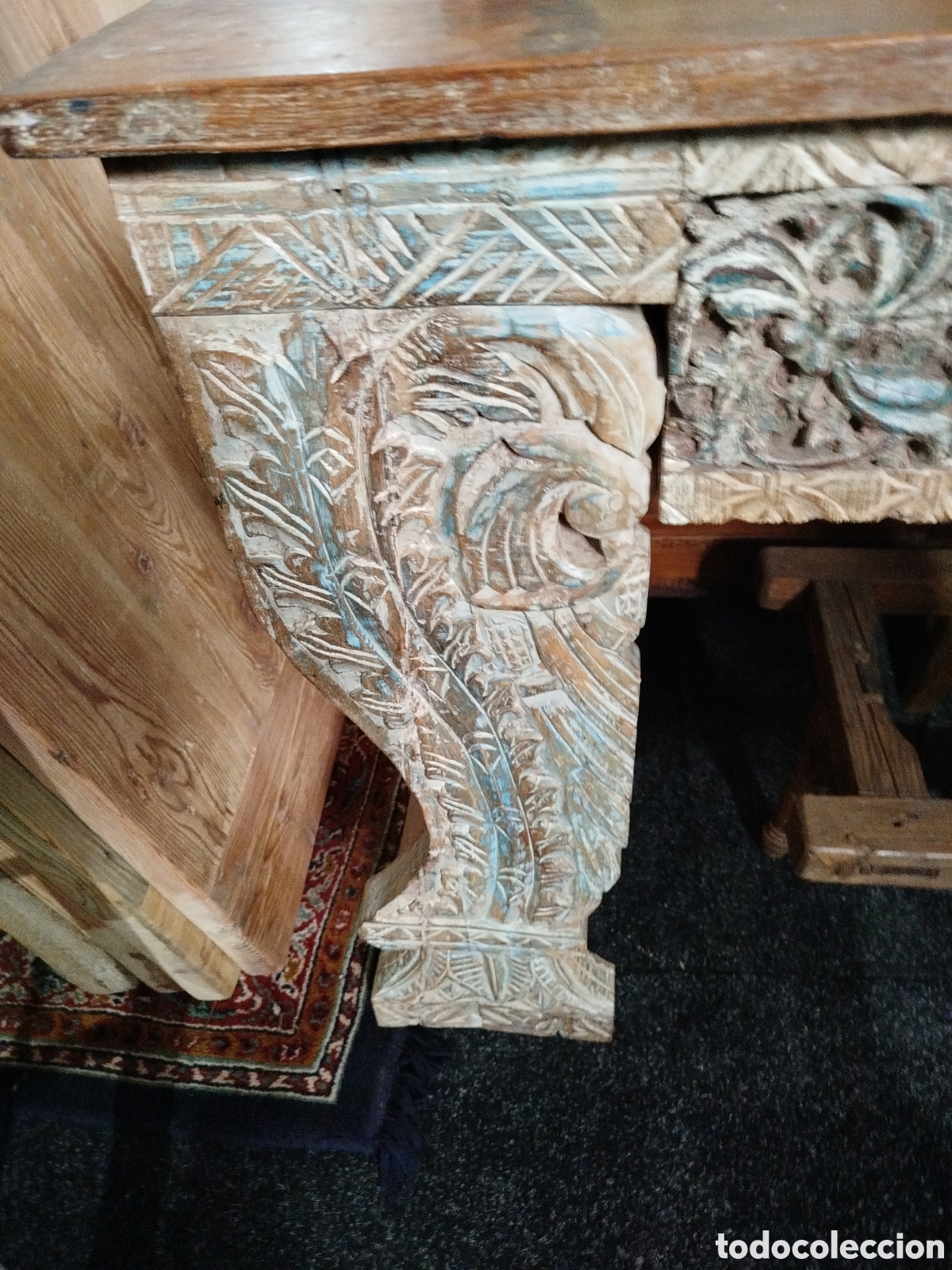 Antig&uuml;edades: Consola de madera tallada - Foto 2