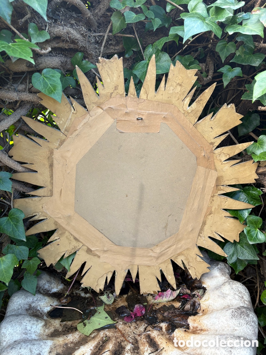 Antig&uuml;edades: ESPEJO SOL MADERA DORADA. - Foto 8