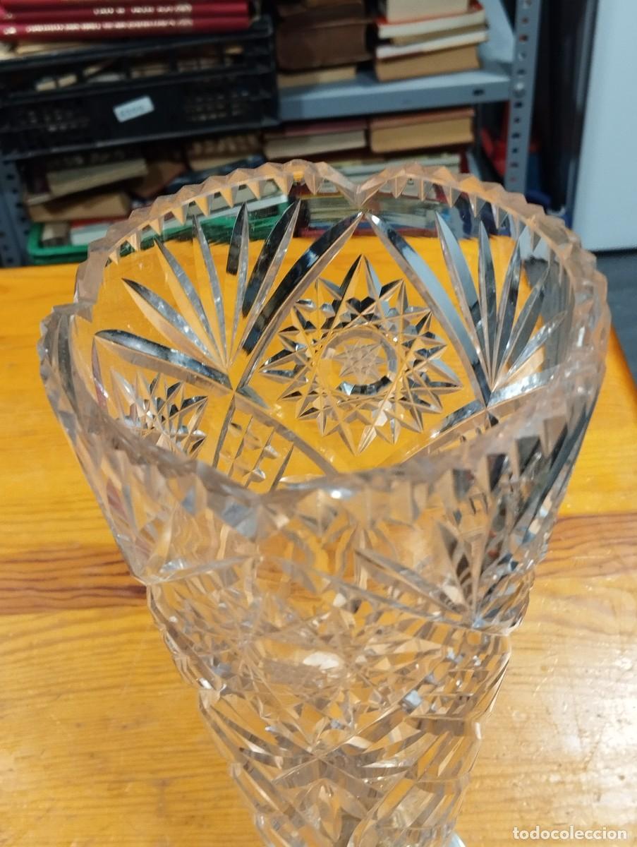 Antig&uuml;edades: JARRON DE CRISTAL CON BASE DE PLATA. - Foto 7