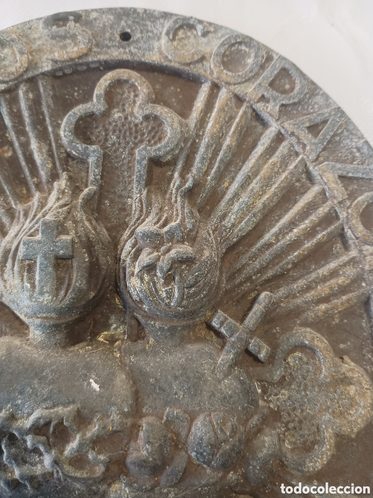 Antig&uuml;edades: Placa Sagrados corazones Bendecidnos - Foto 3