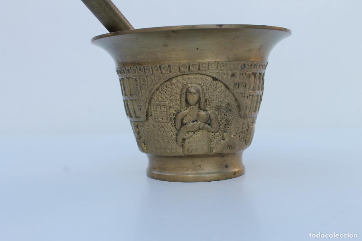 Antig&uuml;edades: ANTIGUO ALMIREZ MORTERO DE BRONCE . 500G - Foto 3