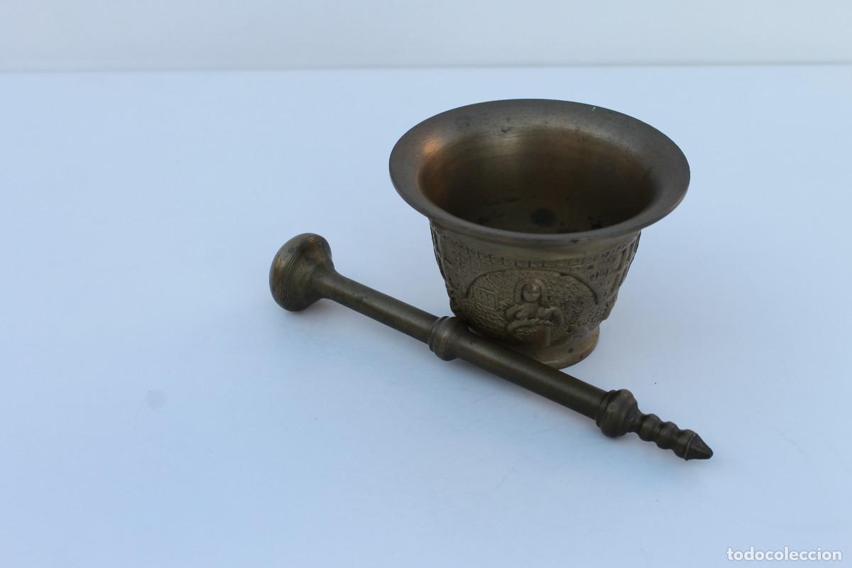Antig&uuml;edades: ANTIGUO ALMIREZ MORTERO DE BRONCE . 500G - Foto 5