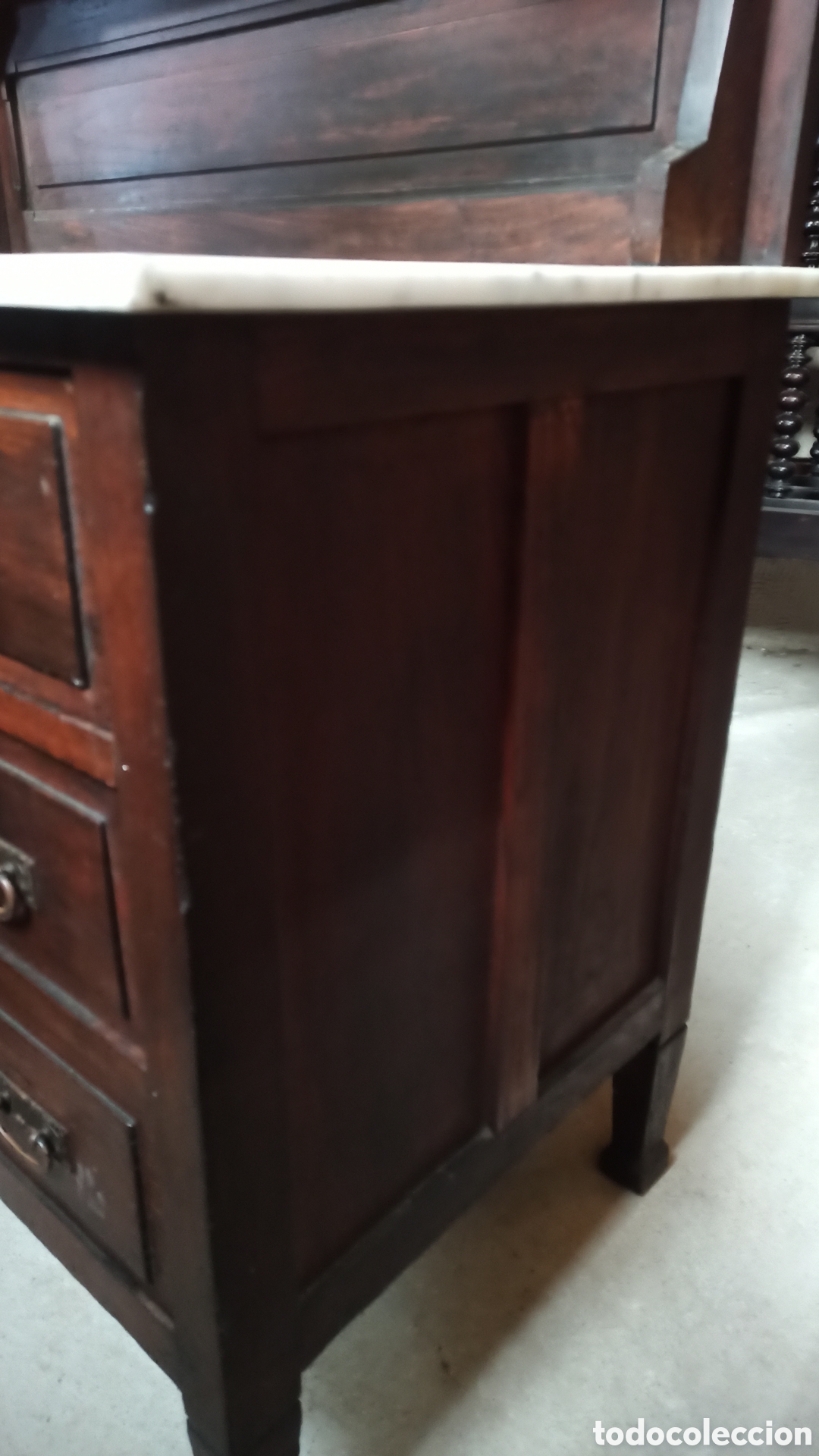 Antig&uuml;edades: C&oacute;moda Tocador antiguo con espejo y m&aacute;rmol - Foto 8