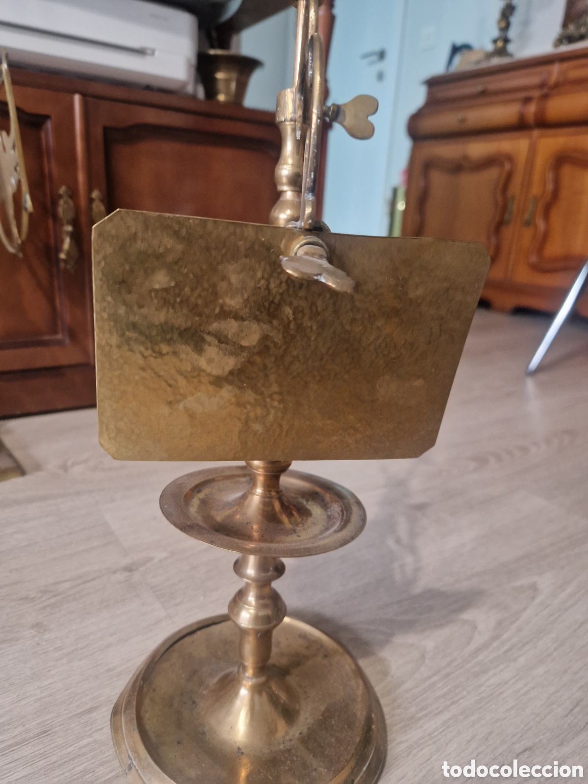 Antig&uuml;edades: L&Aacute;MPARA DE ACEITE EN BRONCE PEQUE&Ntilde;A - Foto 2