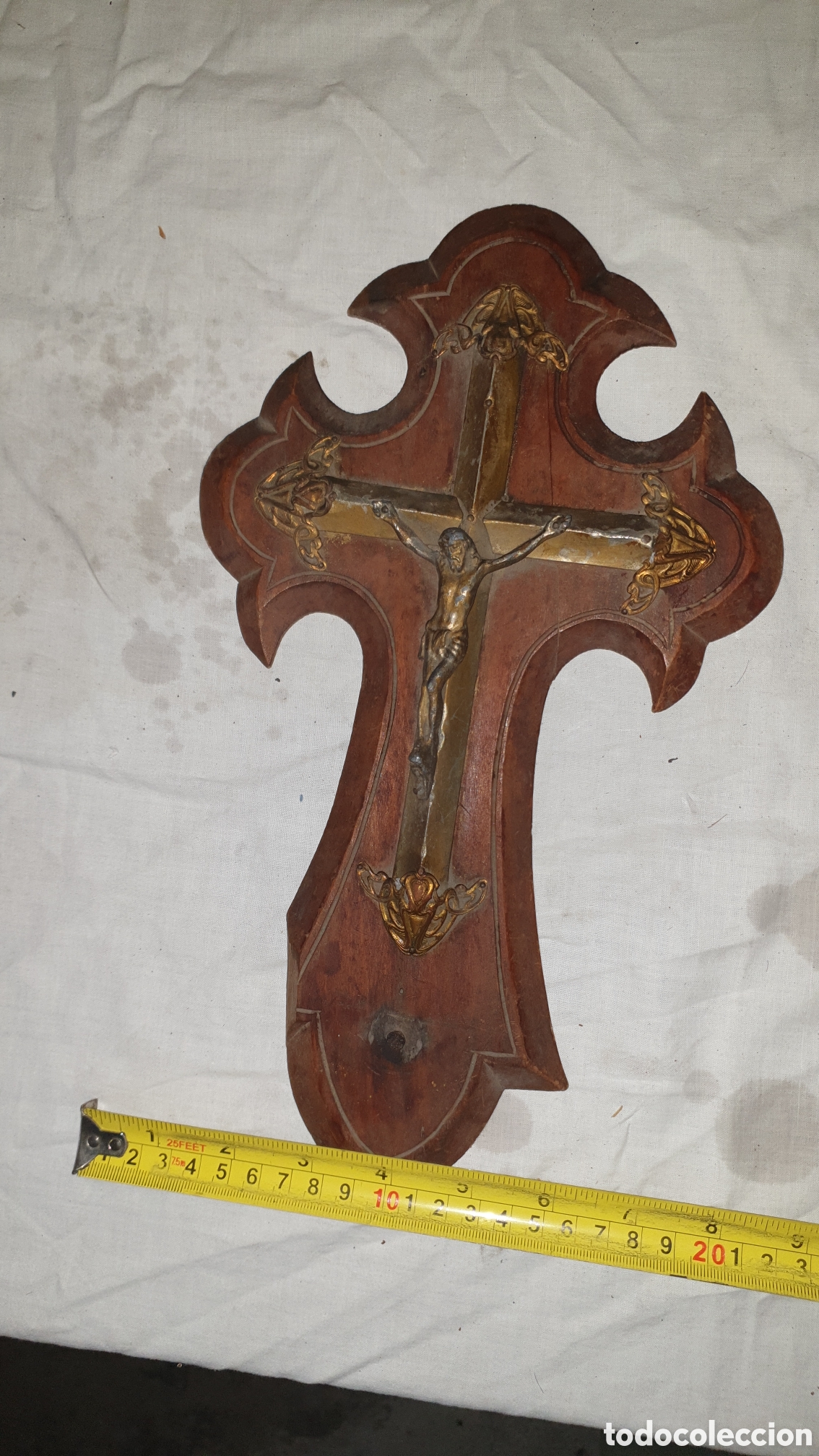 Antig&uuml;edades: CRUCIFIJO MADERA Y METAL - Foto 4