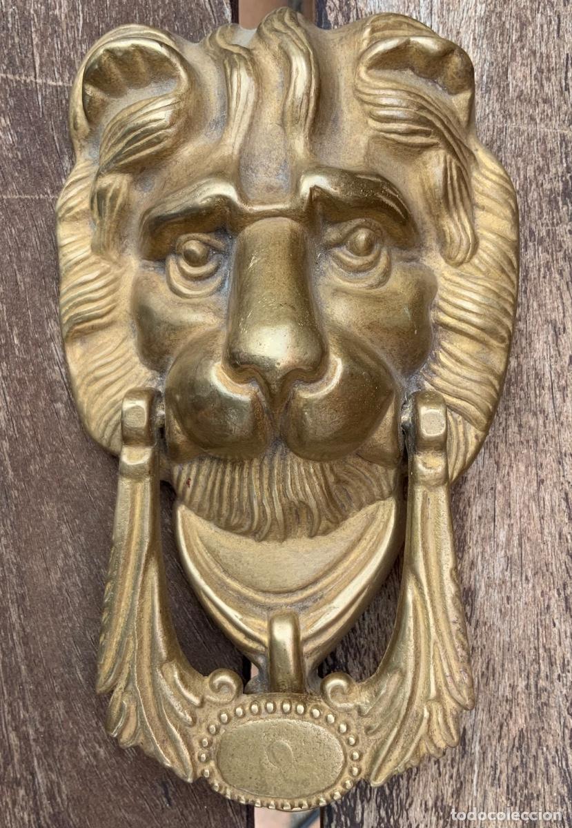 Antig&uuml;edades: LLAMADOR. CABEZA DE LE&Oacute;N. BRONCE. - Foto 1