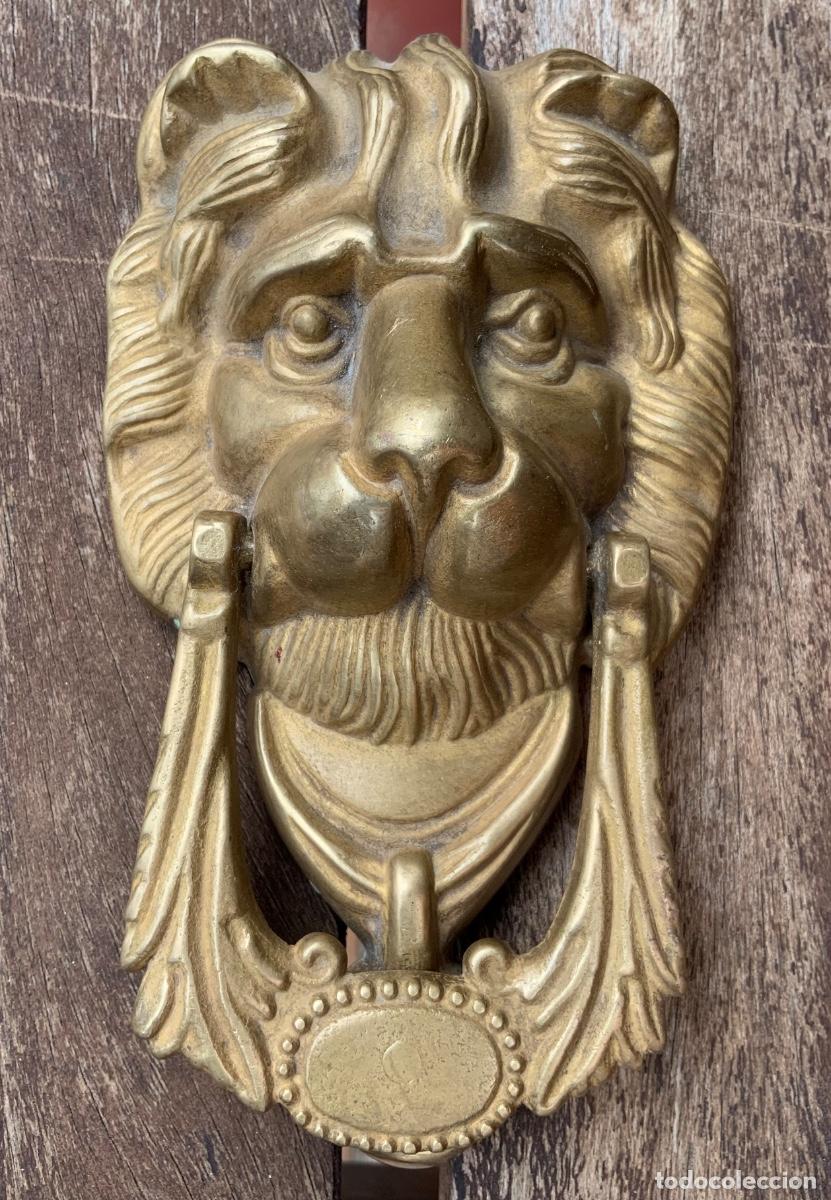 Antig&uuml;edades: LLAMADOR. CABEZA DE LE&Oacute;N. BRONCE. - Foto 3