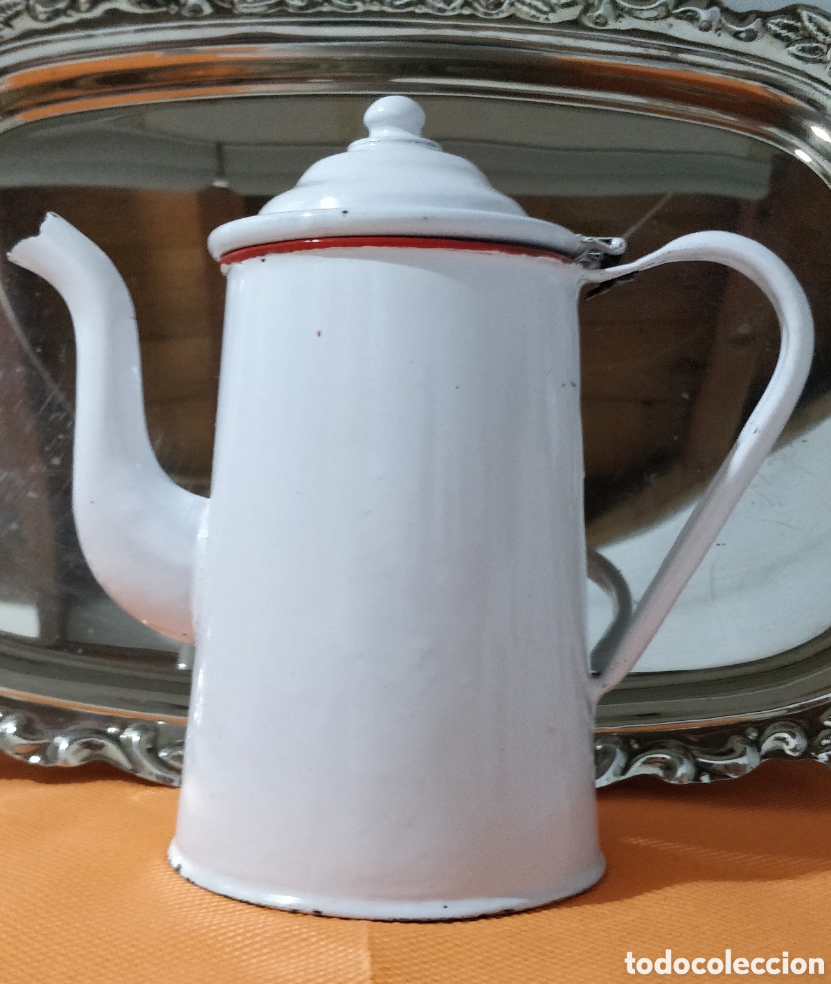 Antig&uuml;edades: Cafetera de Hierro Esmaltada de Porcelana - Foto 1