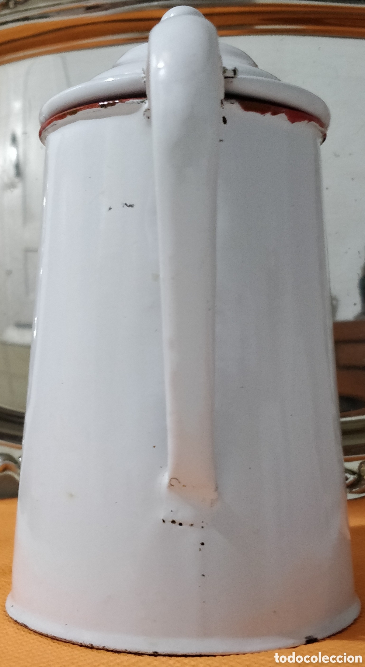 Antig&uuml;edades: Cafetera de Hierro Esmaltada de Porcelana - Foto 2