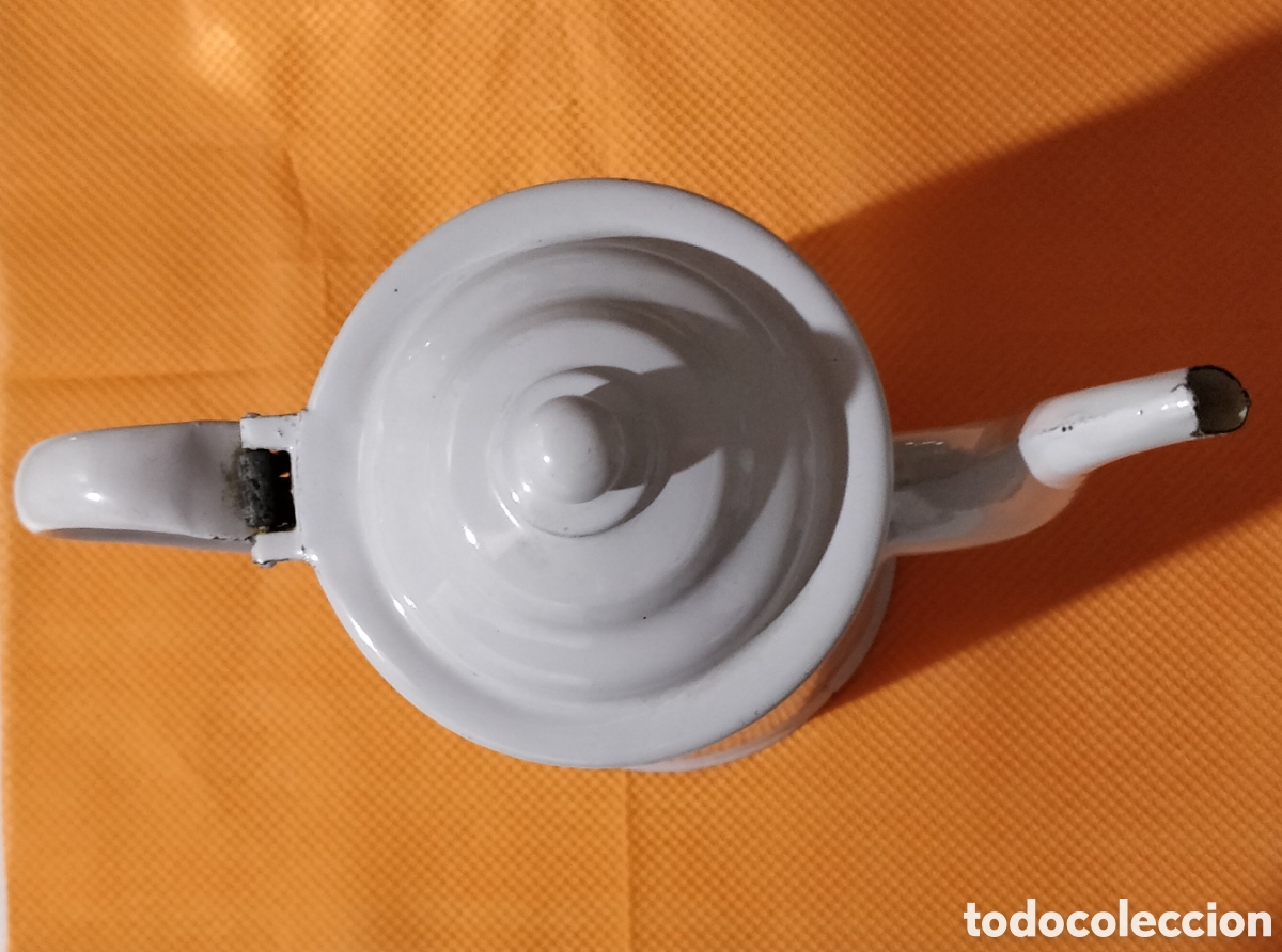 Antig&uuml;edades: Cafetera de Hierro Esmaltada de Porcelana - Foto 7