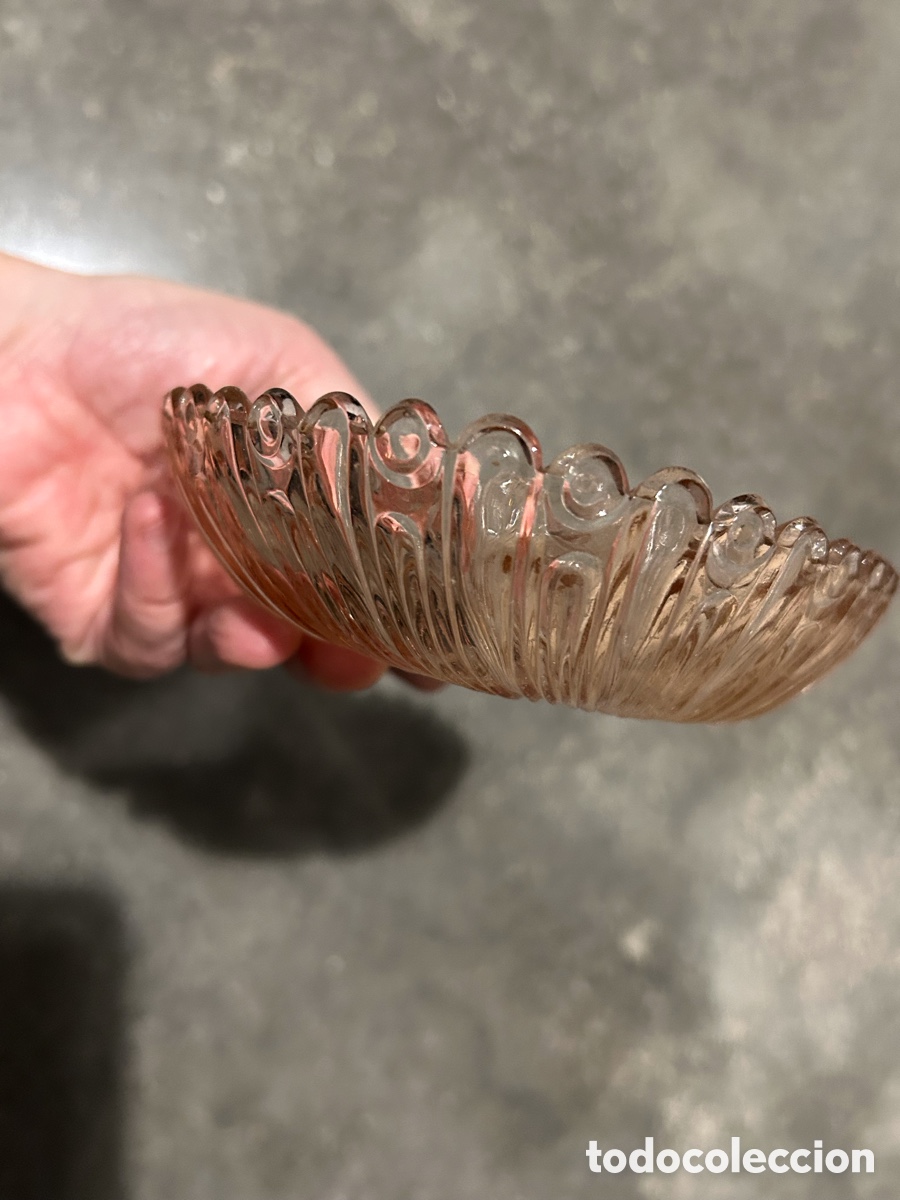 Antig&uuml;edades: Bandeja cristal rosa coraz&oacute;n - Foto 9