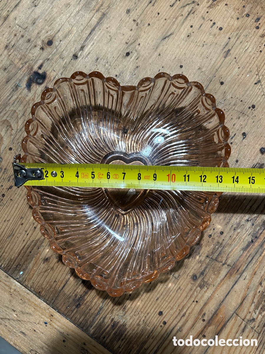 Antig&uuml;edades: Bandeja cristal rosa coraz&oacute;n - Foto 12