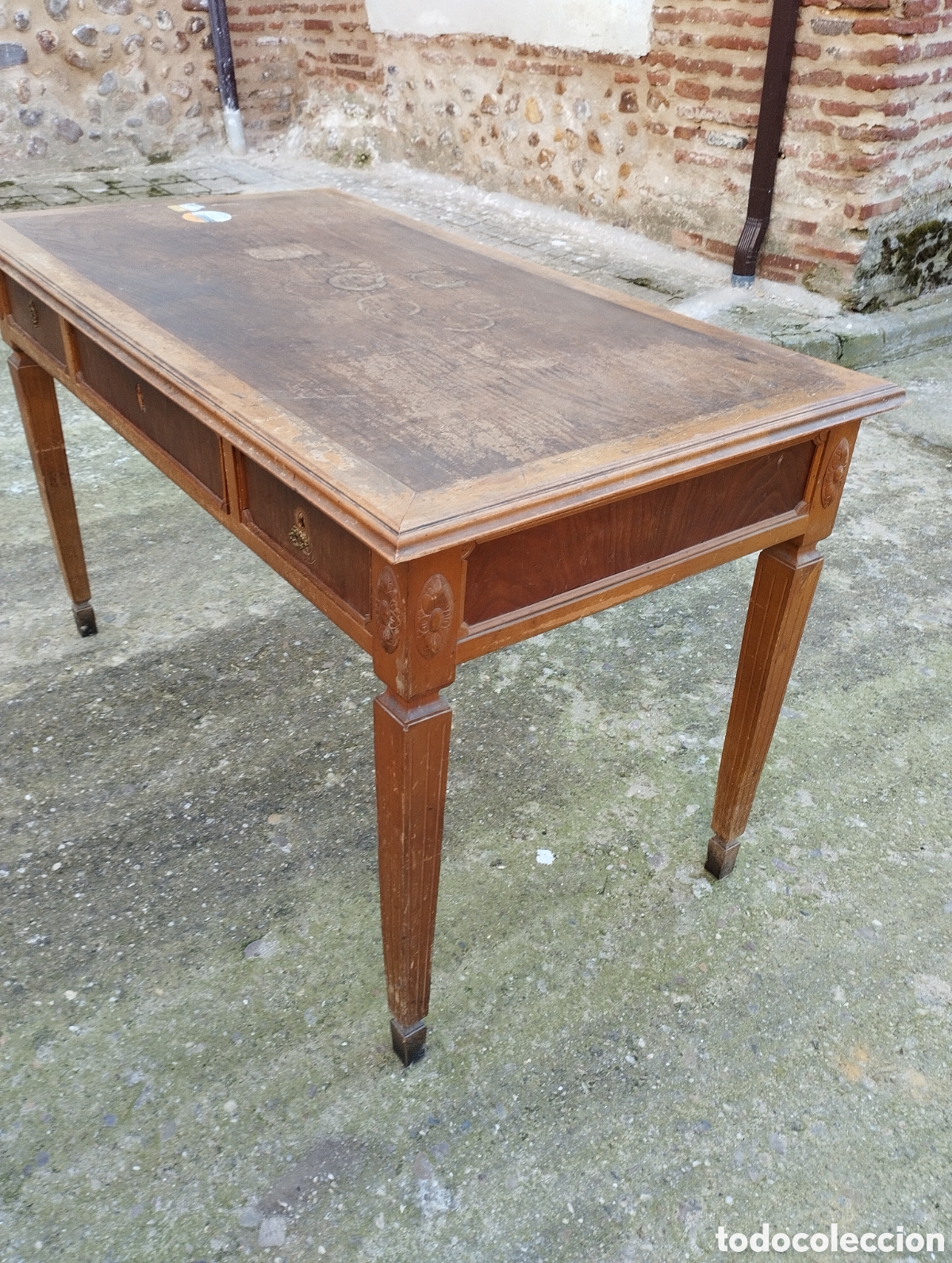 Antig&uuml;edades: Mesa de despacho de madera - Foto 2