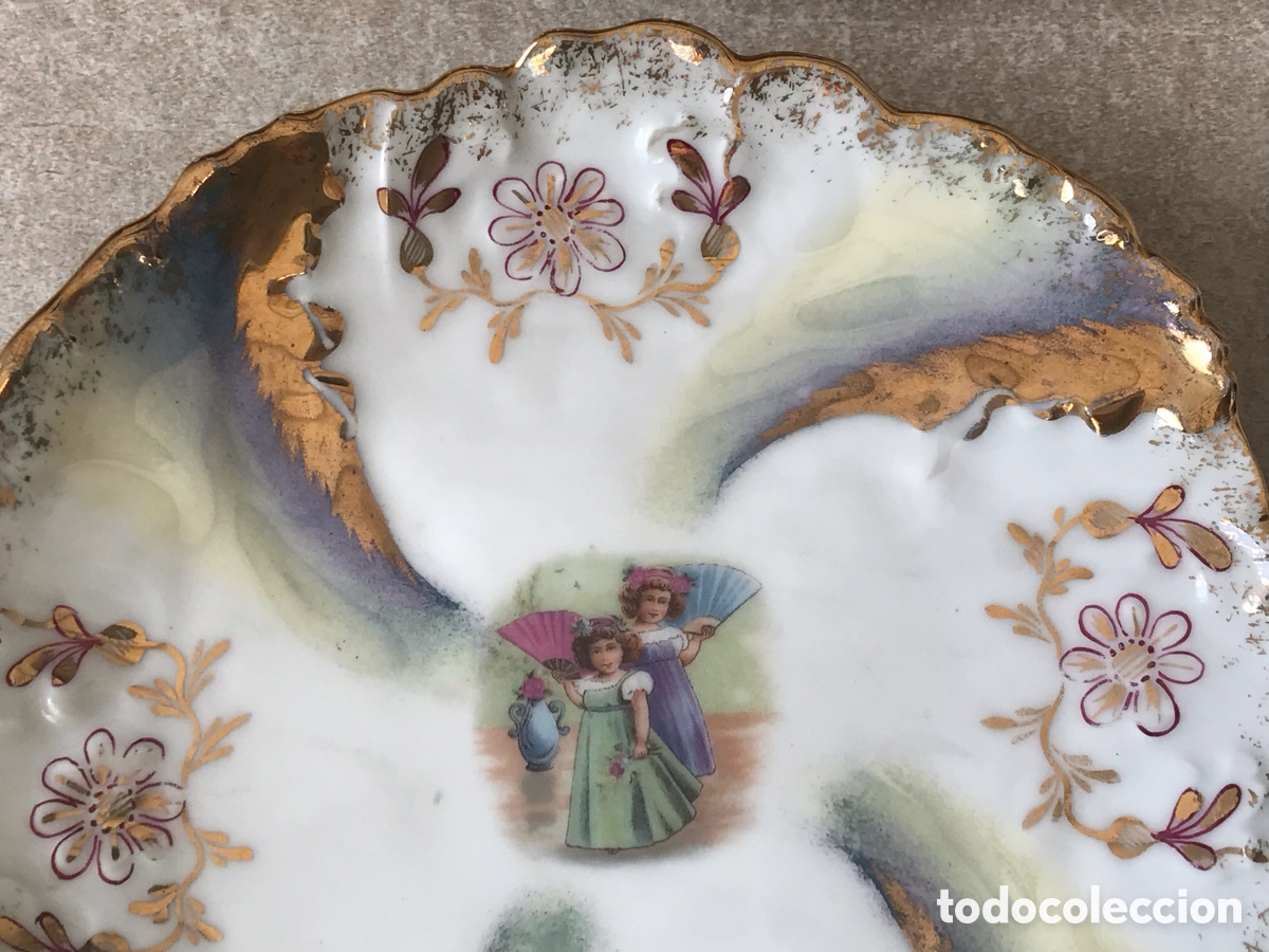 Antig&uuml;edades: Vajilla infantil ni&ntilde;as abanicos - Foto 5
