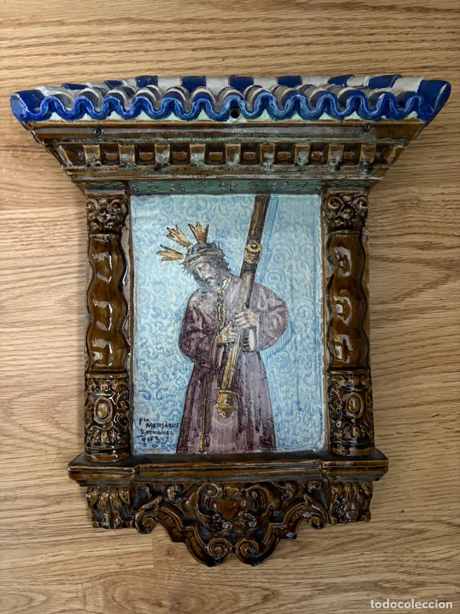 Antig&uuml;edades: retablo ceramina jesus del gran poder - Foto 2