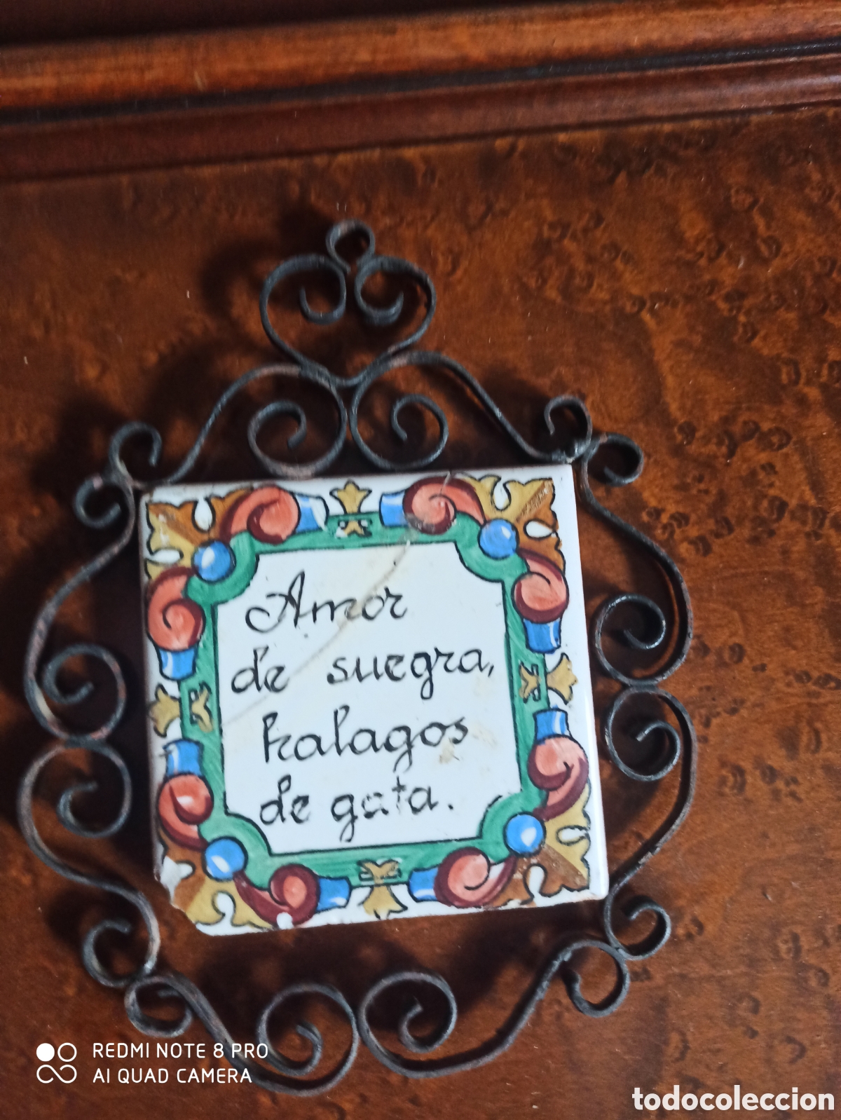 Antig&uuml;edades: Azulejo en marco de metal - Foto 2
