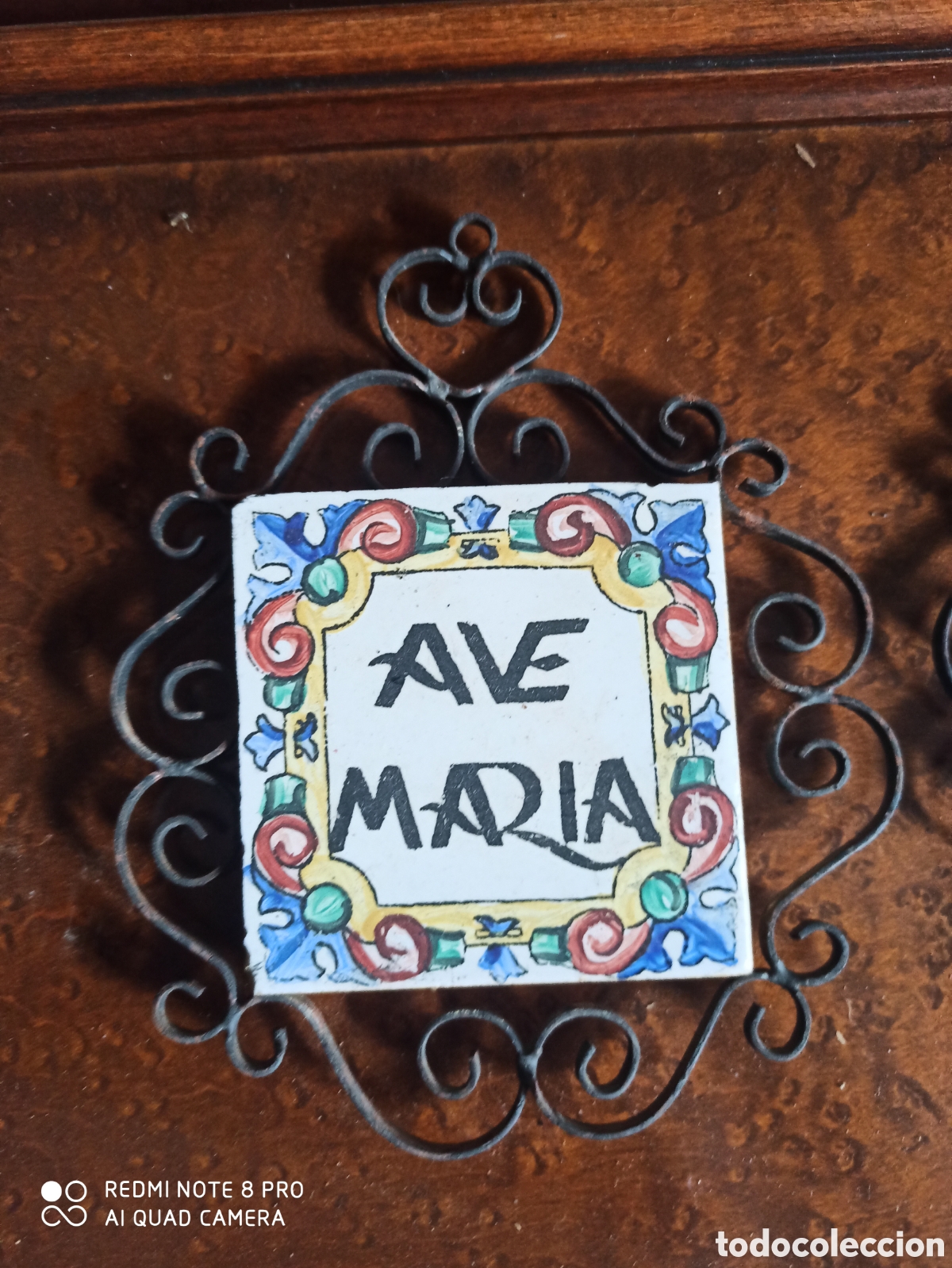 Antig&uuml;edades: Azulejo en marco de metal - Foto 1