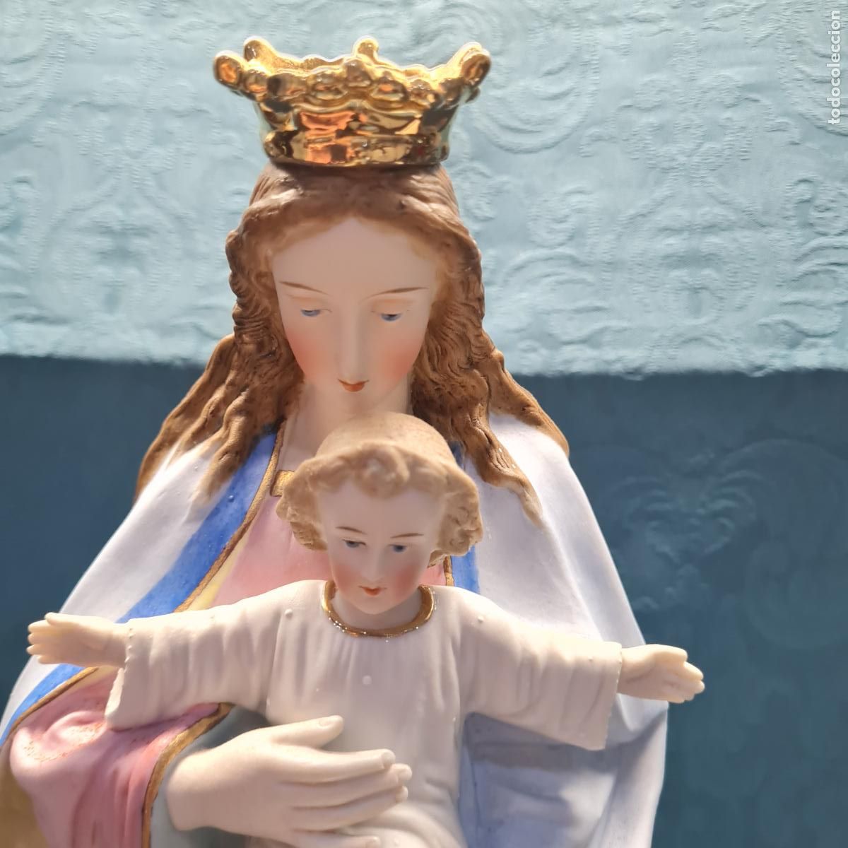 Antig&uuml;edades: VIRGEN CON NI&Ntilde;O EN BRAZOS - Foto 1