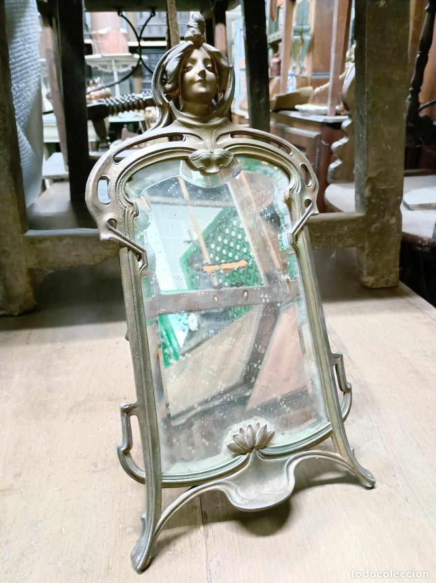 Antig&uuml;edades: Espejo de sobremesa modernista - Foto 1