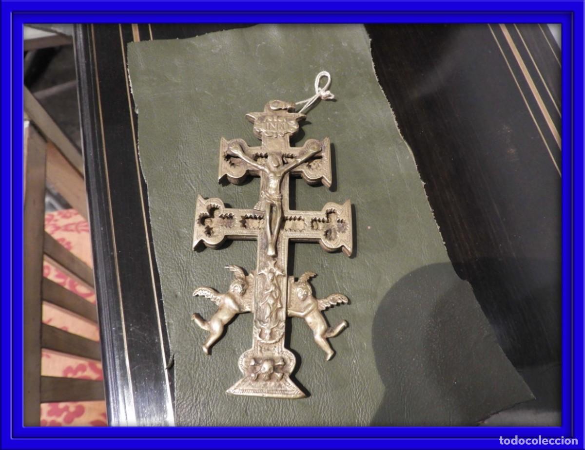Antig&uuml;edades: ANTIGUA CRUZ DE CARAVACA DE BRONCE - Foto 1