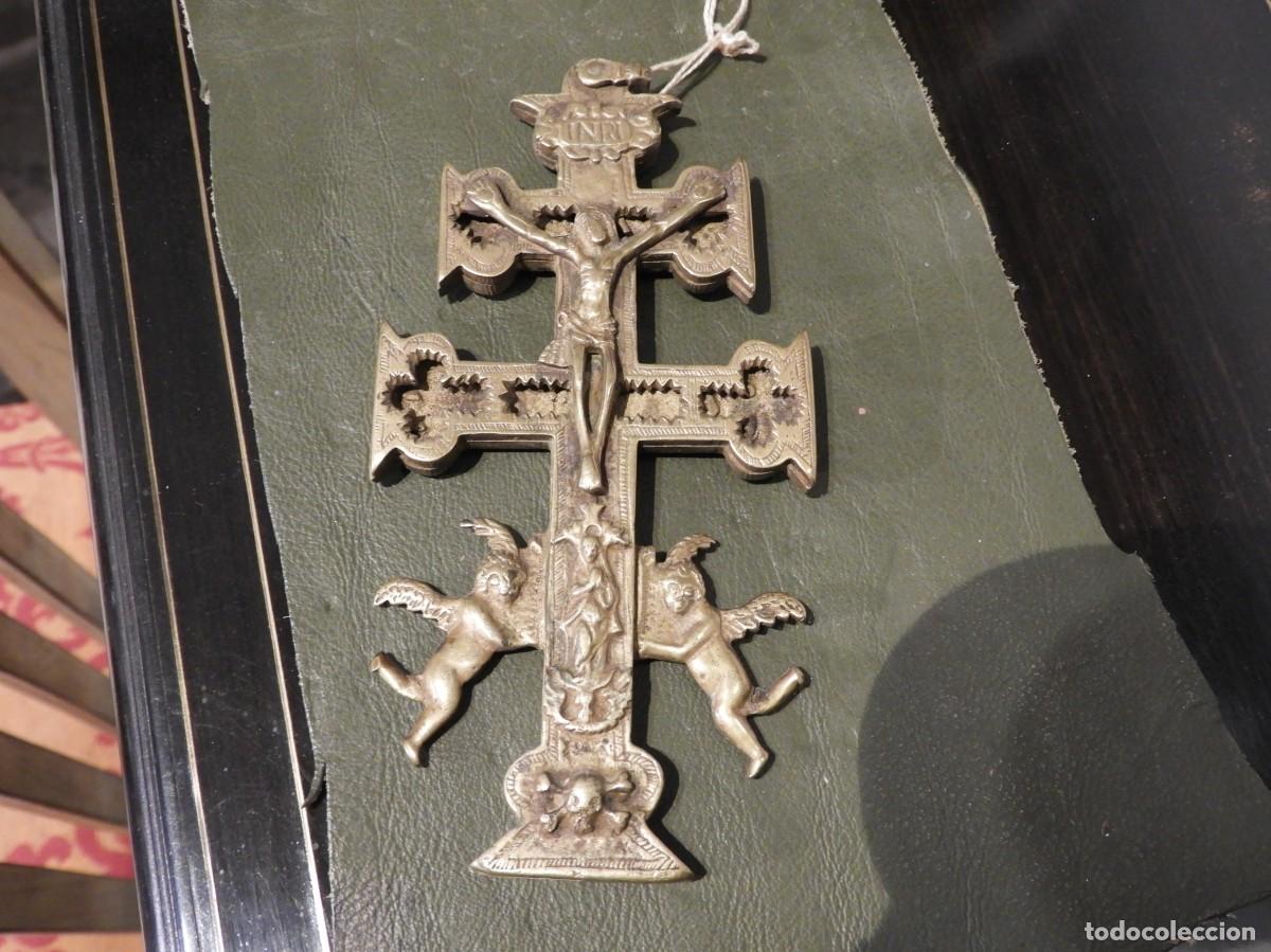 Antig&uuml;edades: ANTIGUA CRUZ DE CARAVACA DE BRONCE - Foto 2