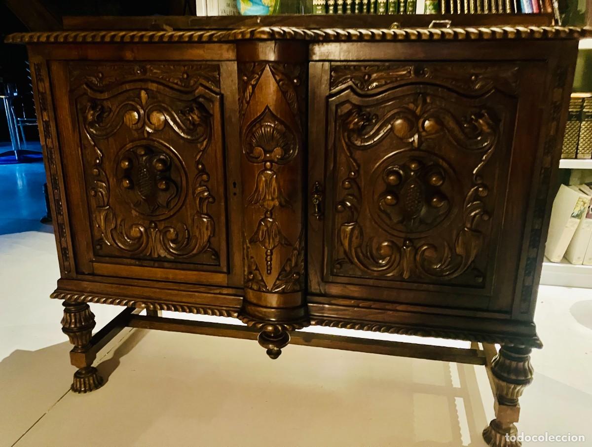 Antig&uuml;edades: MUEBLE CL&Aacute;SICO DE ROBLE TALLADO - Foto 1