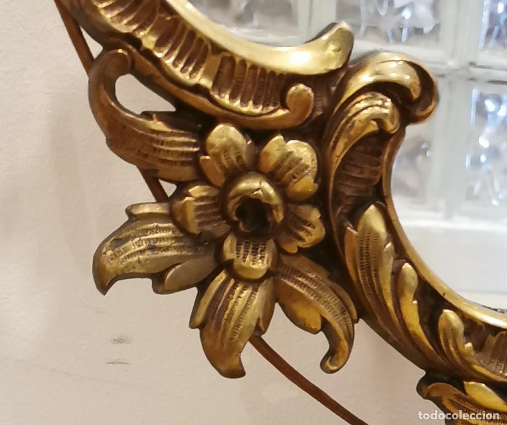 Antig&uuml;edades: ANTIGUO ESPEJO DE BRONCE CON LAMPARAS - Foto 4