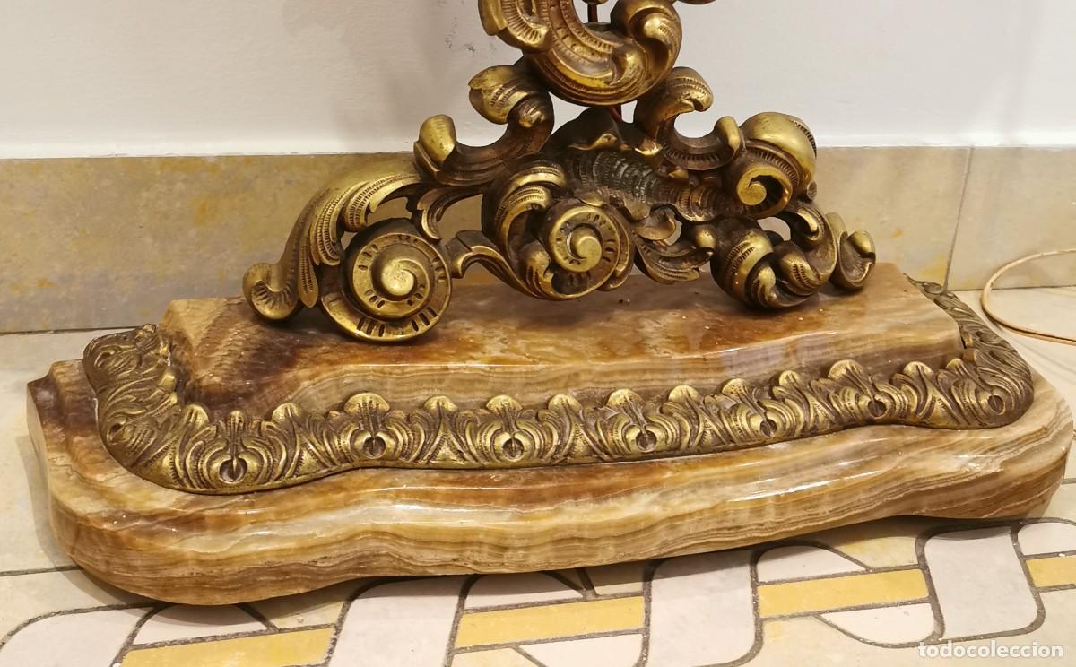 Antig&uuml;edades: ANTIGUO ESPEJO DE BRONCE CON LAMPARAS - Foto 6