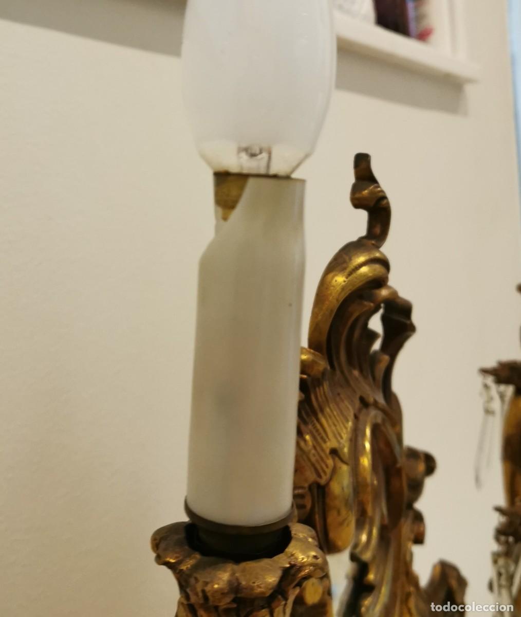 Antig&uuml;edades: ANTIGUO ESPEJO DE BRONCE CON LAMPARAS - Foto 9