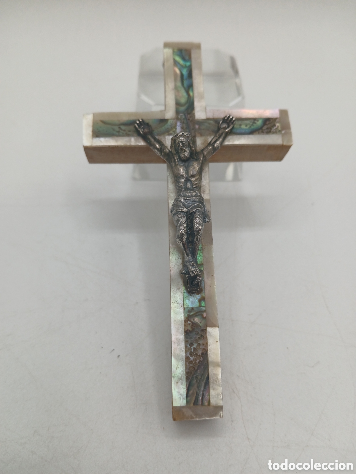 Antig&uuml;edades: Cruz madera y n&aacute;car. Jerusal&eacute;n - Foto 2