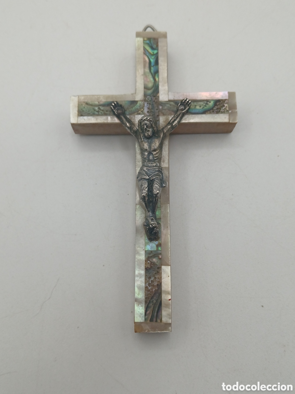 Antig&uuml;edades: Cruz madera y n&aacute;car. Jerusal&eacute;n - Foto 1