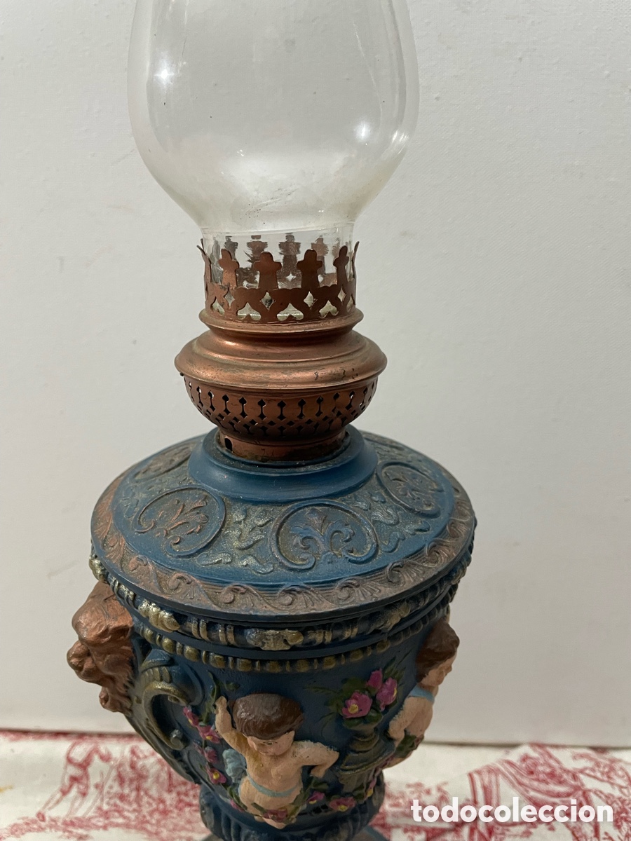 Antig&uuml;edades: ANTIGUO QUINQU&Eacute; MUY DECORADO - Foto 2